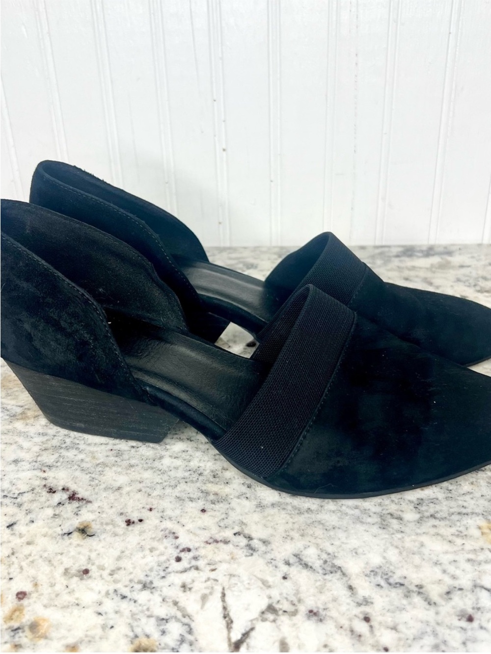 Eileen Fisher Rumi Black nubuck d'Orsay Flats Size 9 - Picture 6 of 6